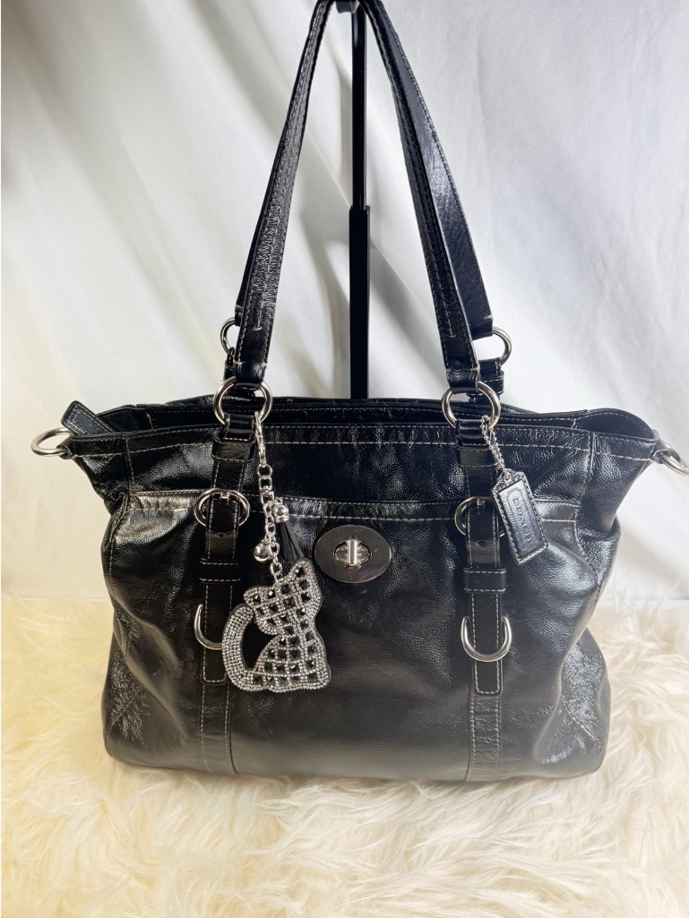 Coach Black Leather Zoe hobo bag